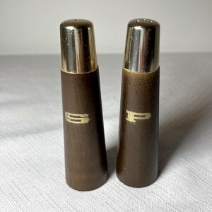 Vintage Wood Salt & Pepper Shakers Mid Century Modern Cone Shaped Wood